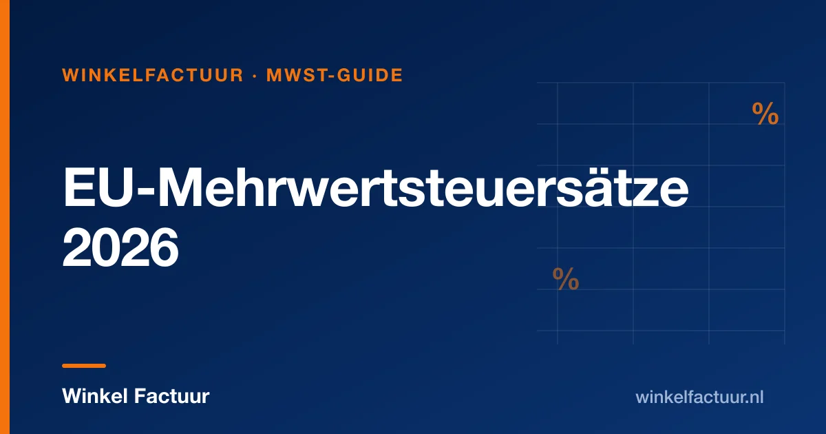 Referenztabelle der EU-Mehrwertsteuersätze 2026 mit Normal- und ermäßigten Sätzen pro Land für die OSS-Meldung