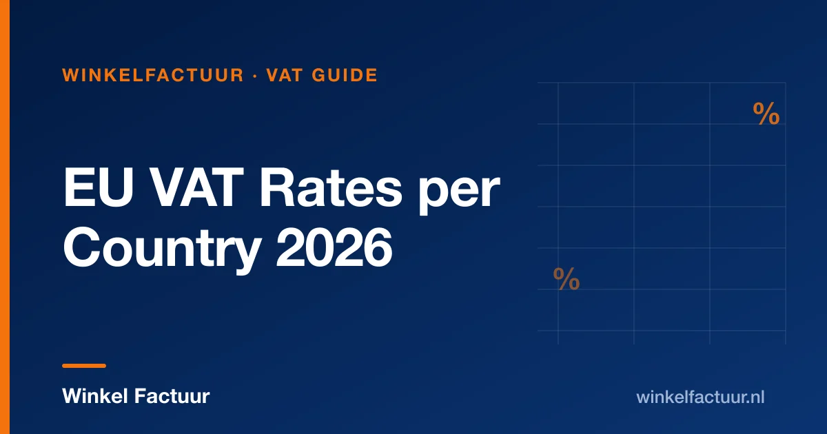 Reference table of 2026 standard and reduced VAT rates for all 27 EU member states for OSS returns